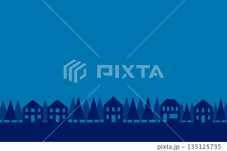 街並み 家 樹木 街並み 家 樹木 135125735