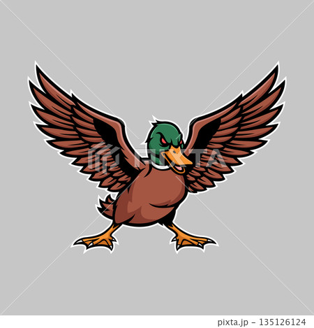duck mascot logo vector design template modern style duck mascot logo vector design template modern style 135126124
