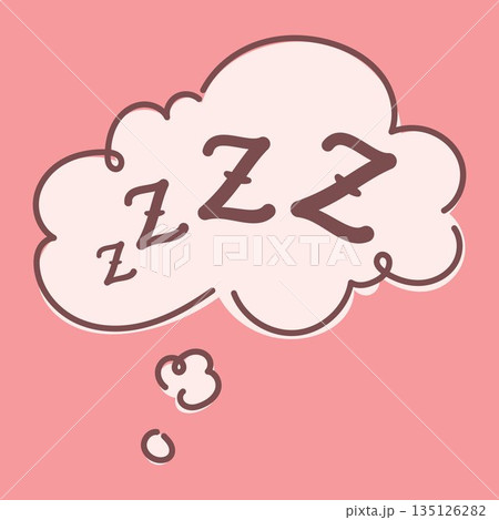Zzz Symbols. Cute Sleeping Thought Bubble with Zzz Symbols, Soft Pink Background, Hand Drawn Cloud for Dreaming, Relaxation and Night Rest Concept, Simple Cozy Illustration for Sleep Mood, Calm Design Zzz Symbols. Cute Sleeping Thought Bubble with Zzz Symbols, Soft Pink Background, Hand Drawn Cloud for Dreaming, Relaxation and Night Rest Concept, Simple Cozy Illustration for Sleep Mood, Calm Design 135126282