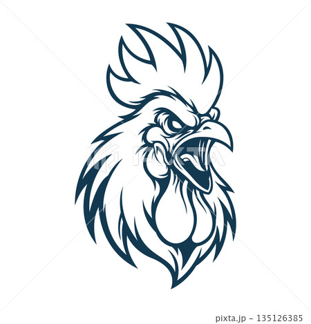 rooster mascot logo vector design template modern style 135126385