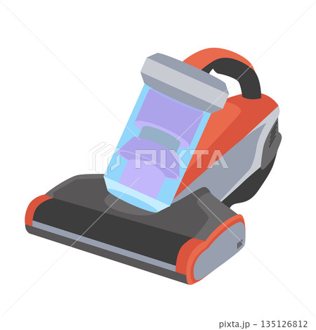 Vacuum cleaner in flat design. Scrubbing and washing cleanup appliance. Vector illustration isolated. Vacuum cleaner in flat design. Scrubbing and washing cleanup appliance. Vector illustration isolated. 135126812