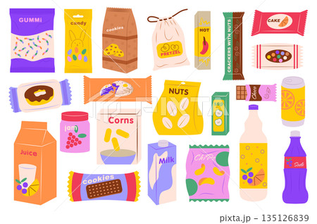 Snacks in Packages Set 135126839