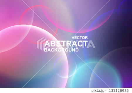 Abstract background with soft and light colors transparent spheres in dynamic motion effect. Dreamy fantasy wallpaper with light pink, purple and blue balls floating and flying. Vector illustration Abstract background with soft and light colors transparent spheres in dynamic motion effect. Dreamy fantasy wallpaper with light pink, purple and blue balls floating and flying. Vector illustration 135126986