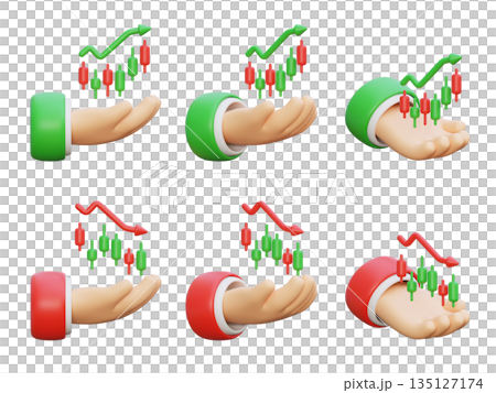 3D Stock Market Chart Growing on Human Palm Concept 3D Stock Market Chart Growing on Human Palm Concept 135127174