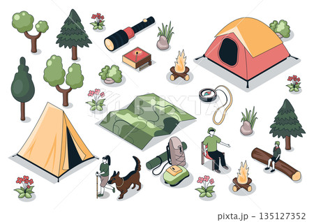 Hiking Isometric Elements 135127352
