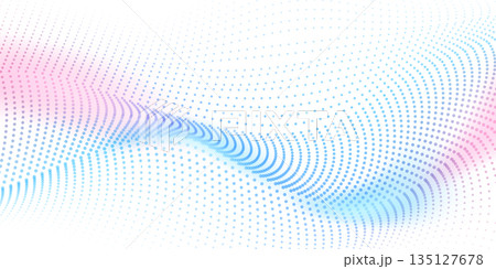 Abstract technology particle wave background. Modern design vector illustration. 135127678