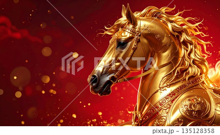 Beautiful red horse head isolated illustration Beautiful red horse head isolated illustration 135128358