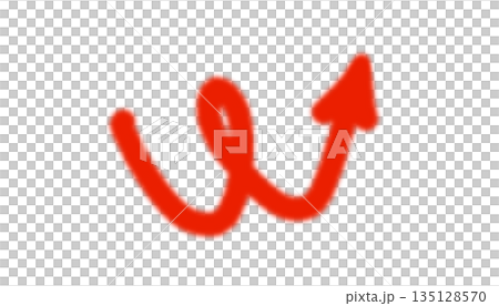 Hand-drawn red curved arrow with loop isolated on white background. Doodle sketch up arrow for note highlight, infographic, or creative design element. Hand-drawn red curved arrow with loop isolated on white background. Doodle sketch up arrow for note highlight, infographic, or creative design element. 135128570
