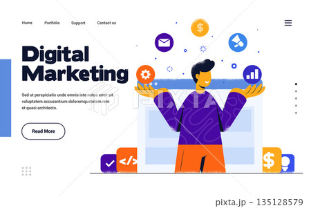 Modern Flat design Illustration of Digital Marketing Modern Flat design Illustration of Digital Marketing 135128579