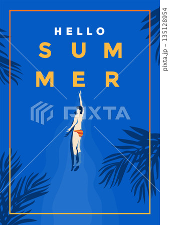 Summer Background Flat design Summer time 4 135128954
