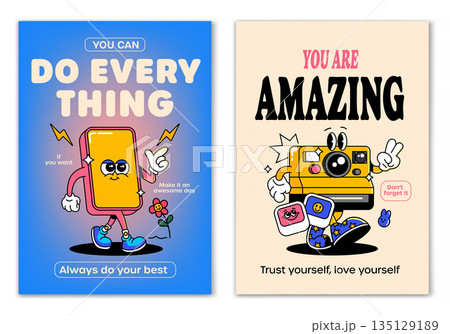 Groovy poster design 135129189