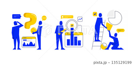 Flat Modern design Illustration of Data Analysis 135129199