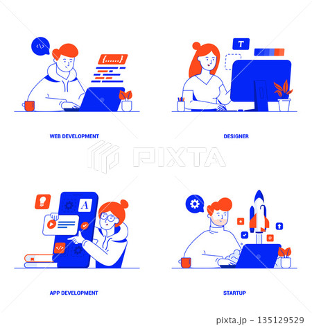Flat Modern design Illustration of Design topics 135129529