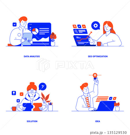 Flat Modern design Illustration of Analysis Flat Modern design Illustration of Analysis 135129530