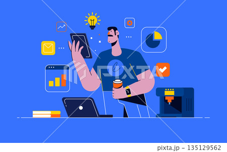 Flat Modern design Illustration of Marketing 135129562