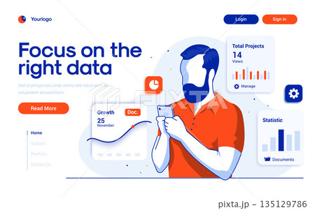 Flat Modern design Illustration of Right Data 135129786
