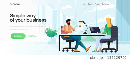 Flat Modern design Illustration of Simple way of your Business 135129792