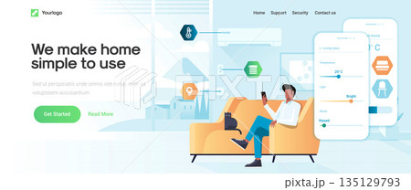 Flat Modern design Illustration of Smart Home 135129793