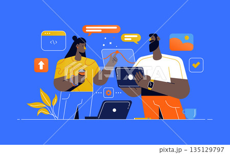 Flat Modern design Illustration of UI Design 135129797