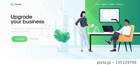 Flat Modern design Illustration of Upgrade your Business 135129798