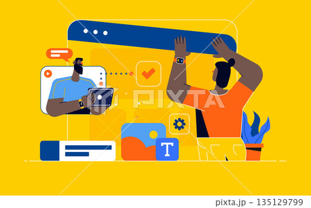 Flat Modern design Illustration of Web design 135129799