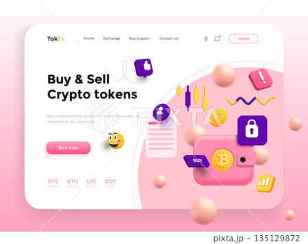 Landing Page Template - Crypto Wallet 135129872