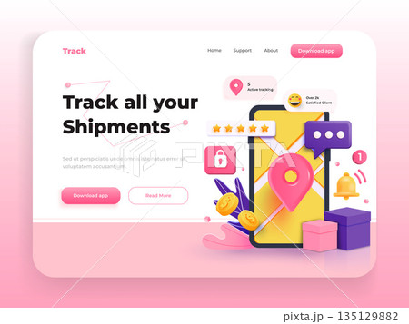 Landing Page Template - Shipment tracking Landing Page Template - Shipment tracking 135129882