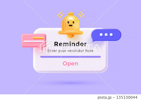 Modern 3d illustration of Reminder concept 3 135130044