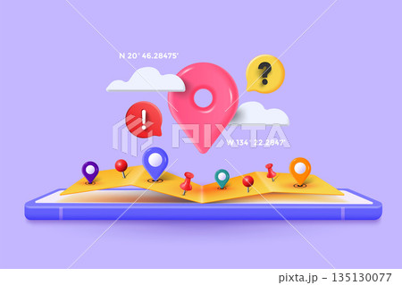 Modern 3d illustration of Gps concept concept Modern 3d illustration of Gps concept concept 135130077