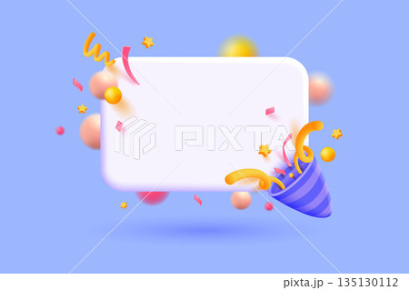 Modern 3d illustration of Message banner Modern 3d illustration of Message banner 135130112