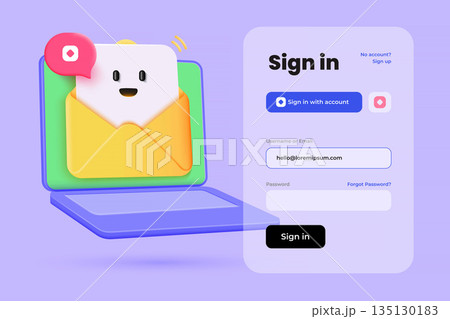 Modern 3d illustration of Sign in concept 135130183