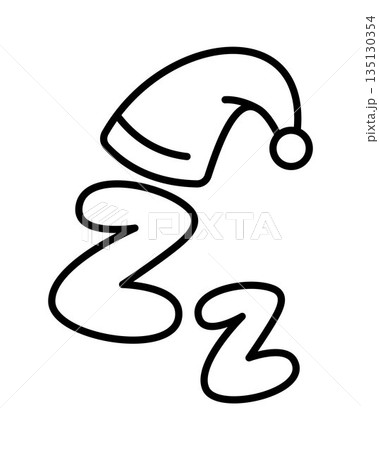 Cute ZZZ sleep symbol with night cap, black and white cartoon illustration representing bedtime and dreams, simple hand drawn style icon for sleep, rest and relaxation concepts Cute ZZZ sleep symbol with night cap, black and white cartoon illustration representing bedtime and dreams, simple hand drawn style icon for sleep, rest and relaxation concepts 135130354