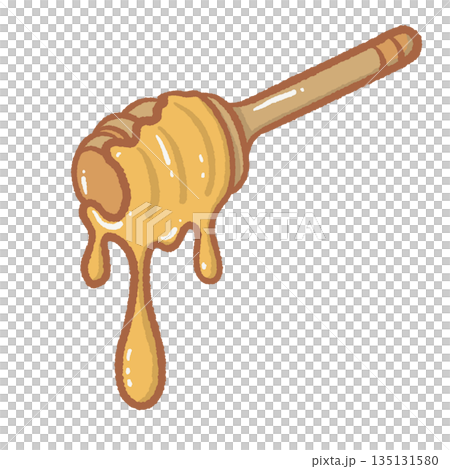 Hand drawn honey dipper with dripping golden syrup organic sweet nectar icon for healthy food concepts natural ingredient illustration isolated on white background Hand drawn honey dipper with dripping golden syrup organic sweet nectar icon for healthy food concepts natural ingredient illustration isolated on white background 135131580