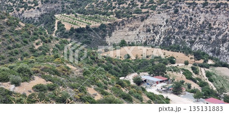Winding Road Through Dry Mediterranean Hills Winding Road Through Dry Mediterranean Hills 135131883