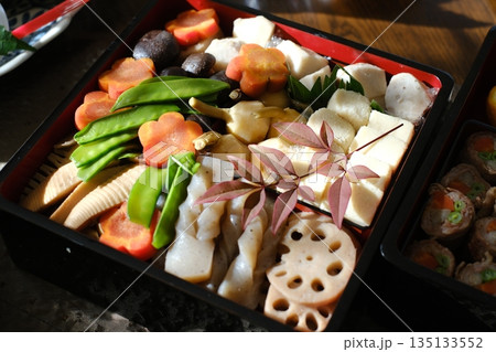 正月に家族で作ったお節料理の三の重 正月に家族で作ったお節料理の三の重 135133552