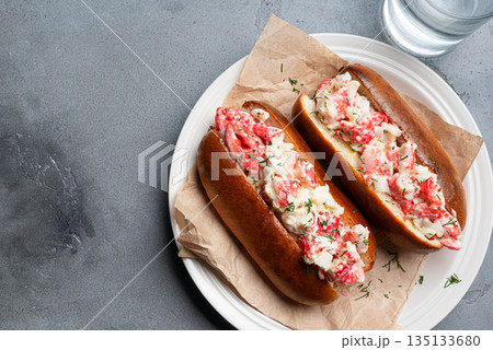 Lobster Rolls. Traditional classic American Sandwich. Lobster Rolls. Traditional classic American Sandwich. 135133680