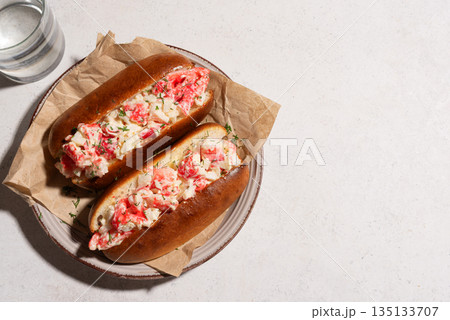 Lobster Rolls. Traditional classic American Sandwich. Lobster Rolls. Traditional classic American Sandwich. 135133707