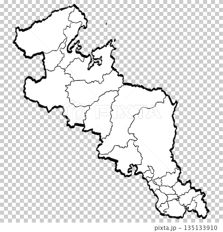 京都府地圖 - 市町劃分示意圖(筆觸風格) 京都府地圖 - 市町劃分示意圖(筆觸風格) 135133910
