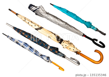 close umbrella isolated on white background 135135346