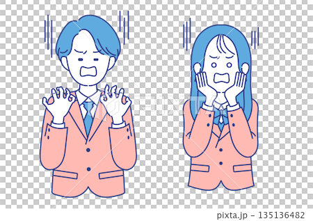 學生，無論男女，臉上都帶著失望的表情 135136482