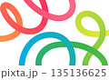 Abstract rainbow gradient lines background. Wavy Colorful shapes, vibrant dynamic ribbons. Vector design 135136625