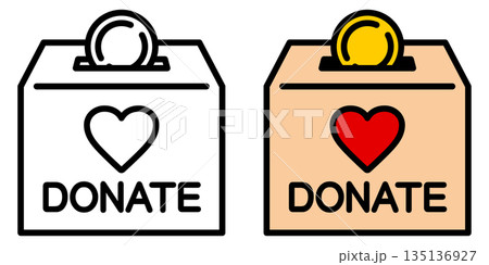 募金箱のアイコン。 135136927