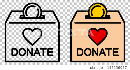 募金箱のアイコン。 135136927