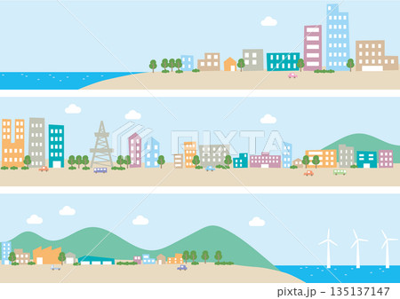 海と山と街並み 135137147