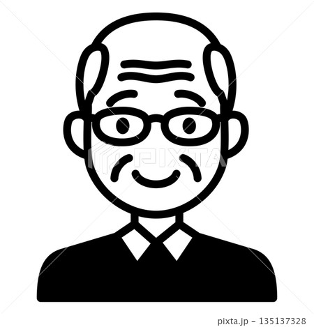 おじいさんのシンプルなアイコン。 135137328