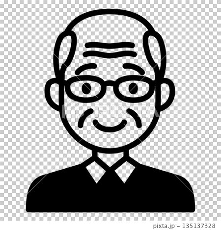 おじいさんのシンプルなアイコン。 135137328