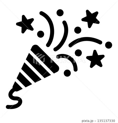 クラッカーのシンプルなアイコン。 135137330