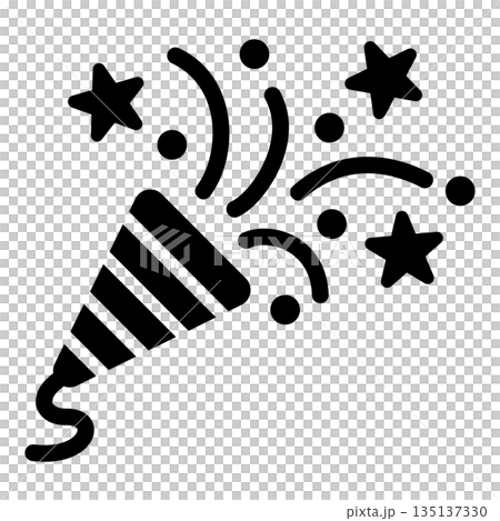 クラッカーのシンプルなアイコン。 135137330