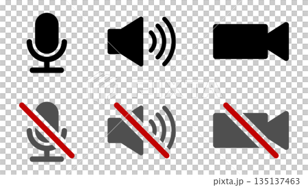 麥克風、揚聲器和相機圖示分別代表音訊和視訊。 135137463