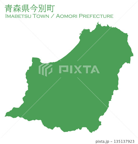 イラスト素材:日本地図 青森県今別町ベクターイラストマップ イラスト素材:日本地図 青森県今別町ベクターイラストマップ 135137923